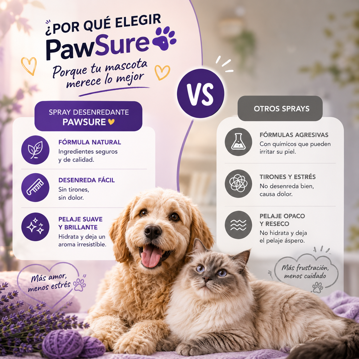 Spray Desenredante Pawsure® - Adiós a las motas y tirones