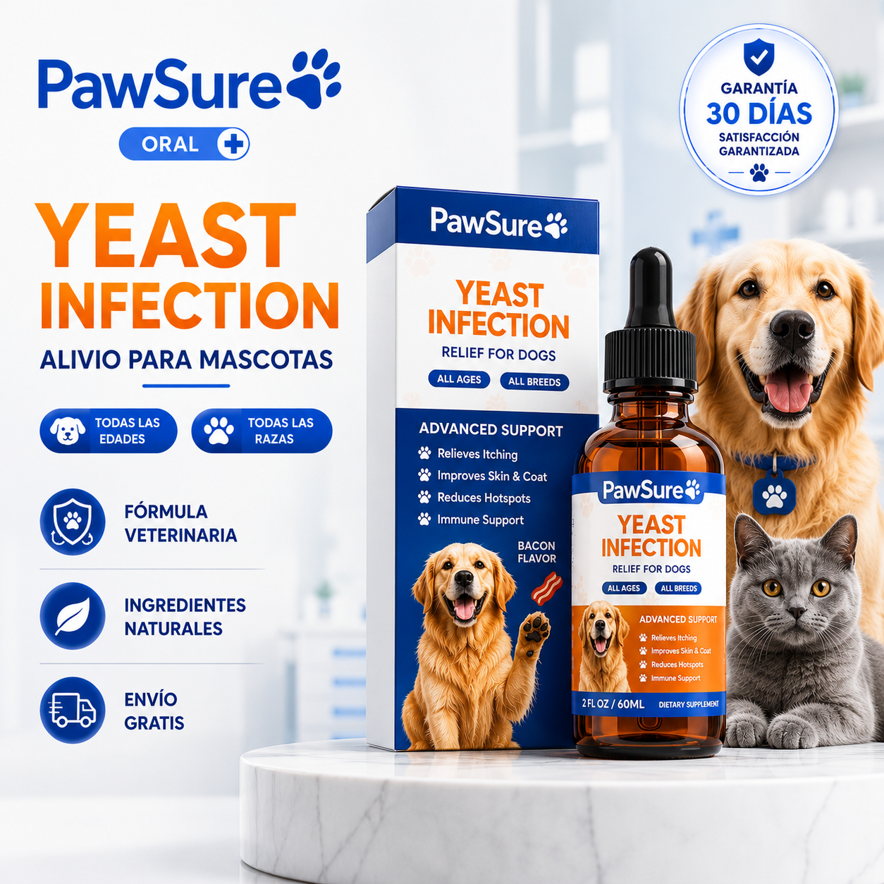 PawSure® Yeast infection - Gotas contra la Picazón y Hongos