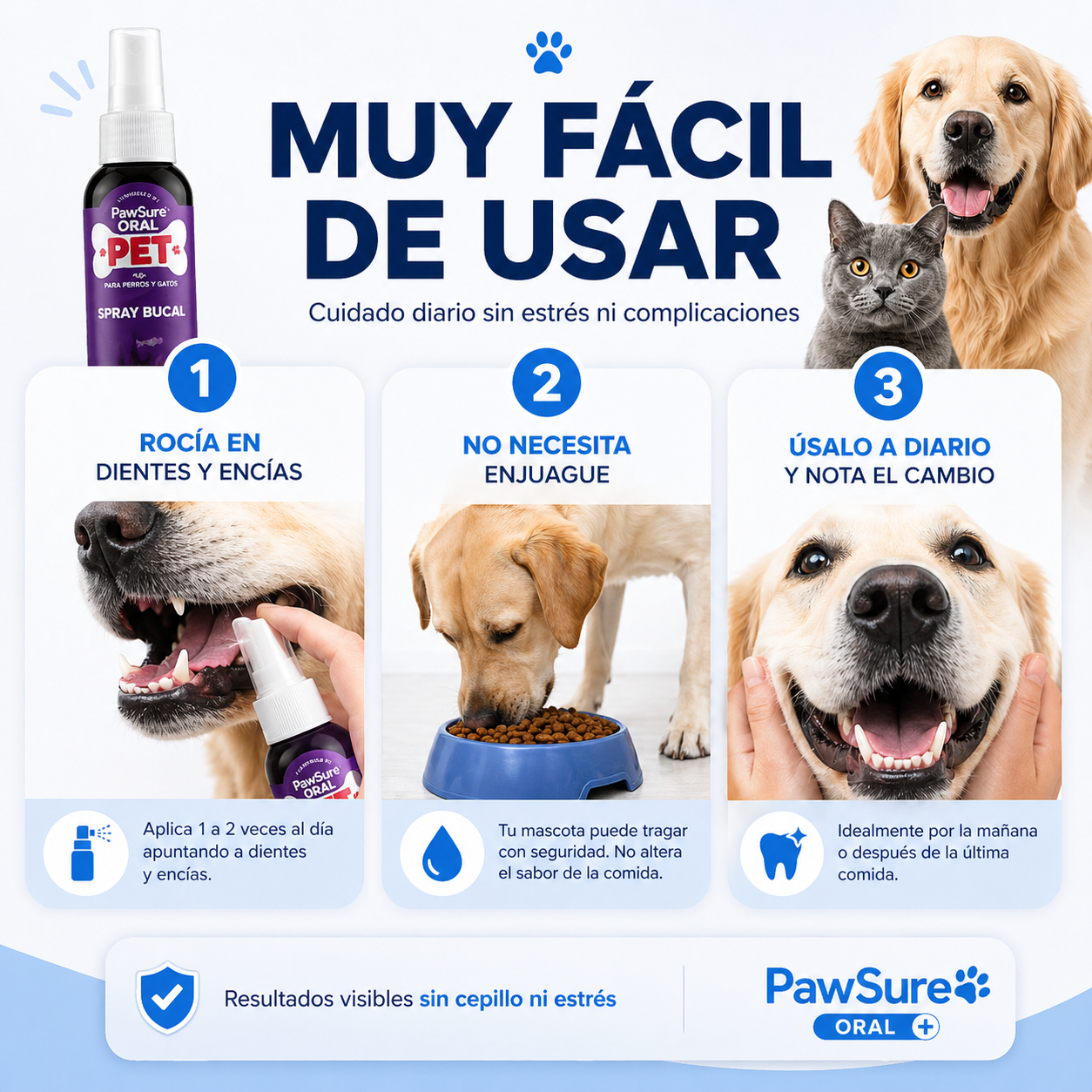 Pawsure® Oral Pet - Spray Dental para mascotas