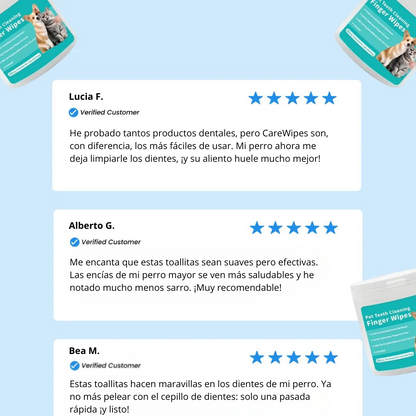 CareWipes™ - Toallitas Dentales Naturales para mascotas