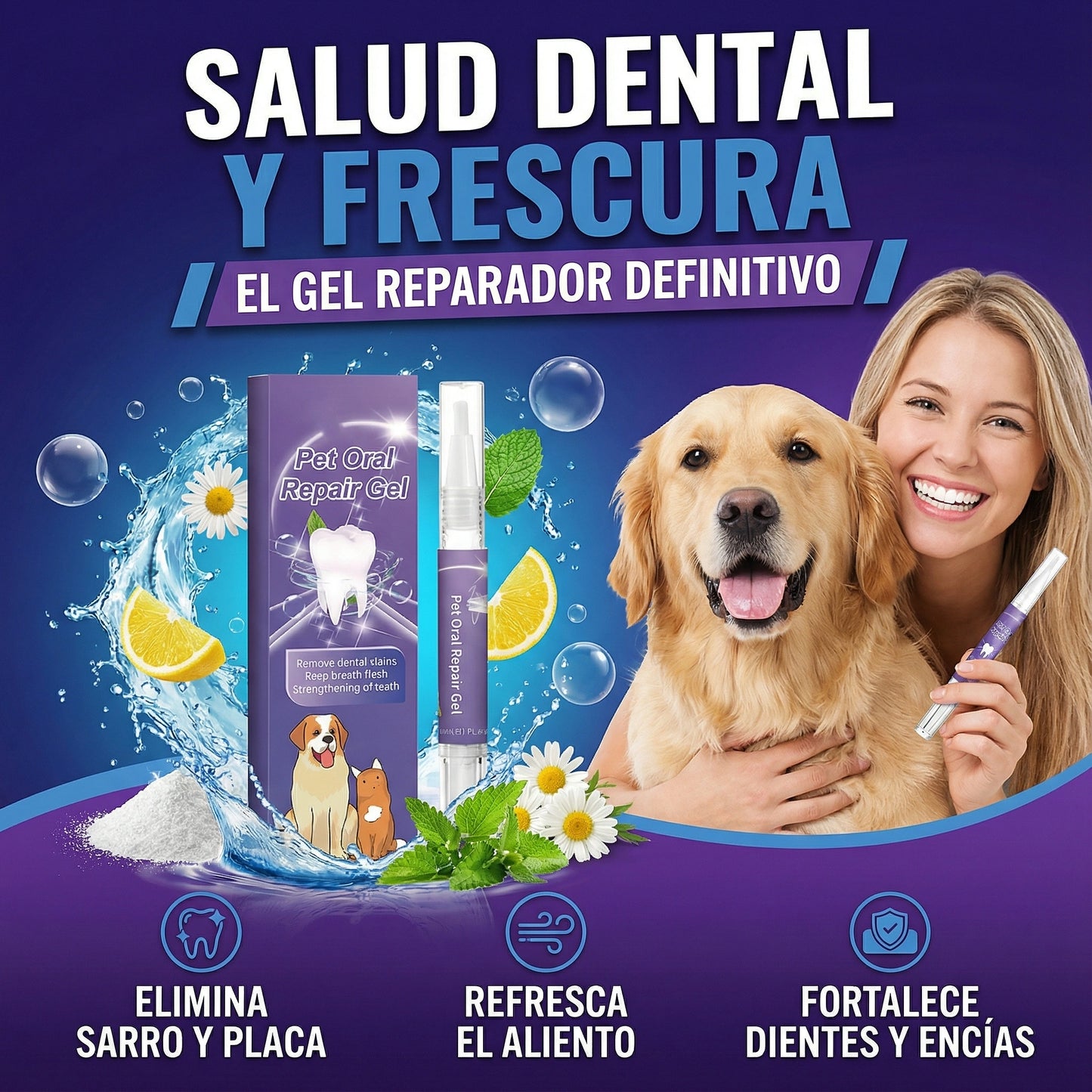Gel Reparador Dental para mascotas